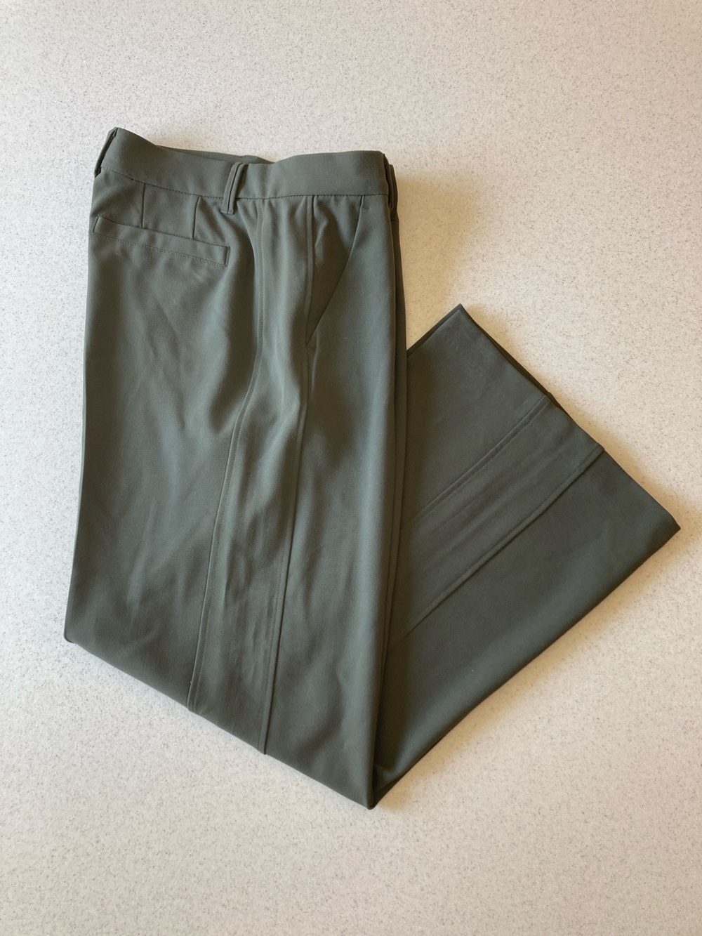 Democracy Ab Solution Dark Olive Green Wide Leg Trousers Women Size 10
